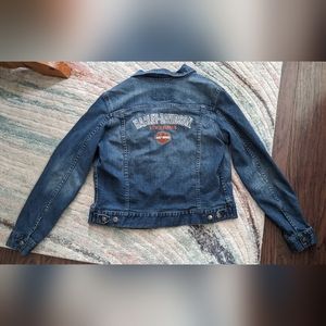 Harley Davidson v-twin power jean jacket women's large